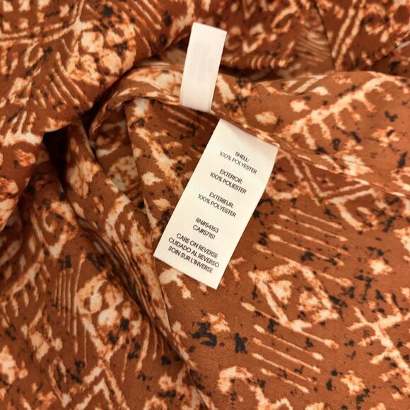 Calvin Klein Blouse Women's Small V-Neck Printed Long Sleeve Button Up Top - Picture 10 of 10